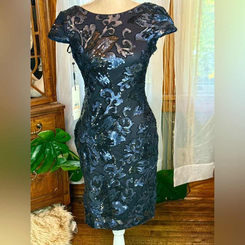 Calvin Klein Navy Sequin Mini Dress